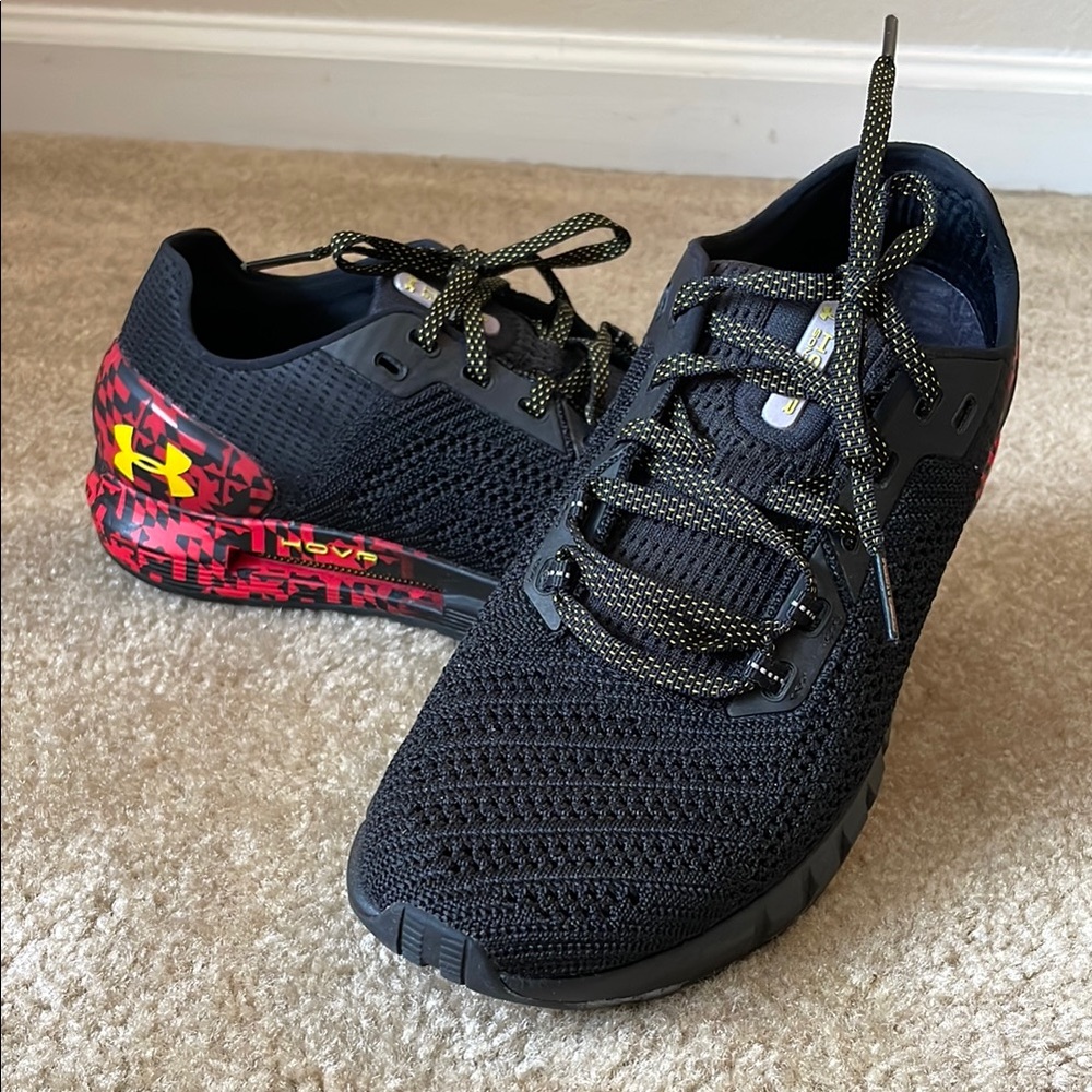 Under Armour Maryland Black and Red Athletic Shoes HOVR Women’s 9.5